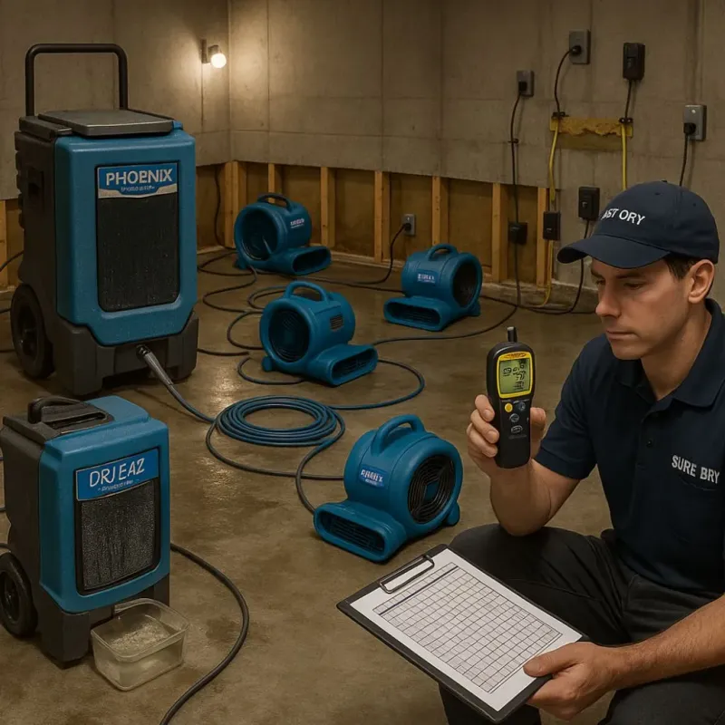 Structural Drying and Dehumidification process in Bentleyville, PA